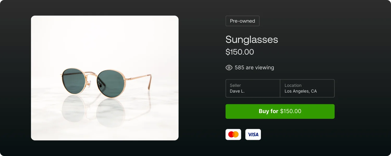 Sell store used sunglasses